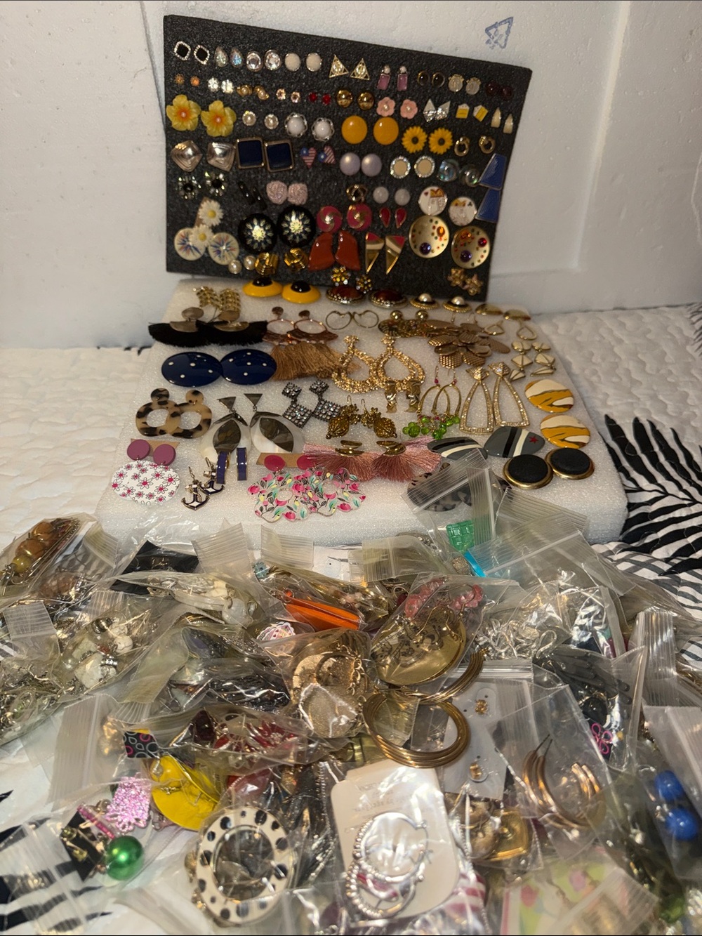 Assorted Women's Fashion Earrings - Yellow, Pink, Blue, Gold, Black, White